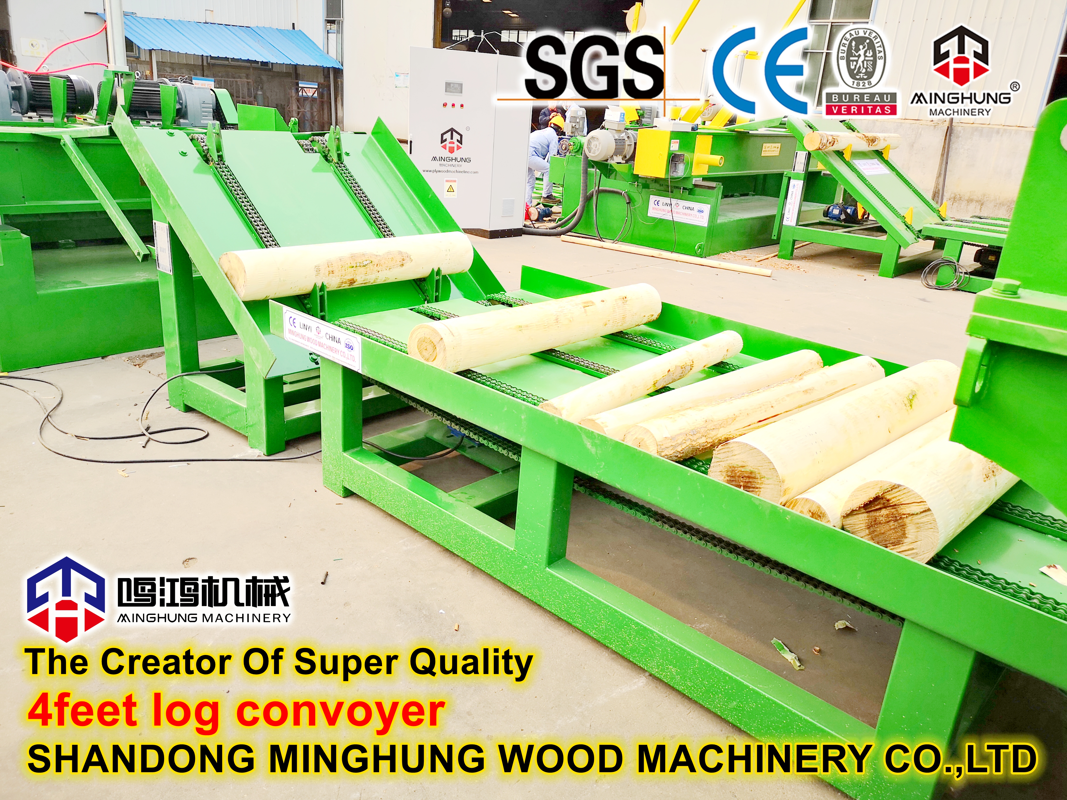 4 fit kütük konveyör