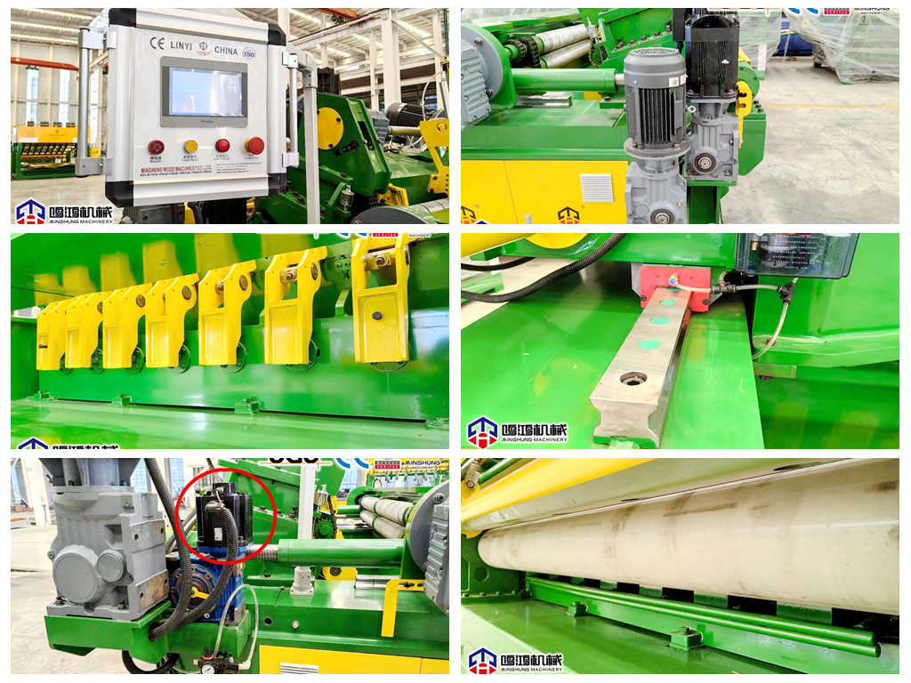 Details of Spindleless Veneer lathe Milsiz Kaplama torna tezgahının detayları