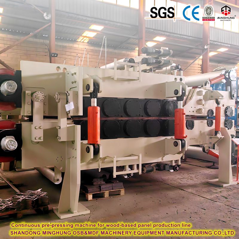 Sunta ahşap tabanlı panel üretim hattı için sürekli ön basınç makinesi