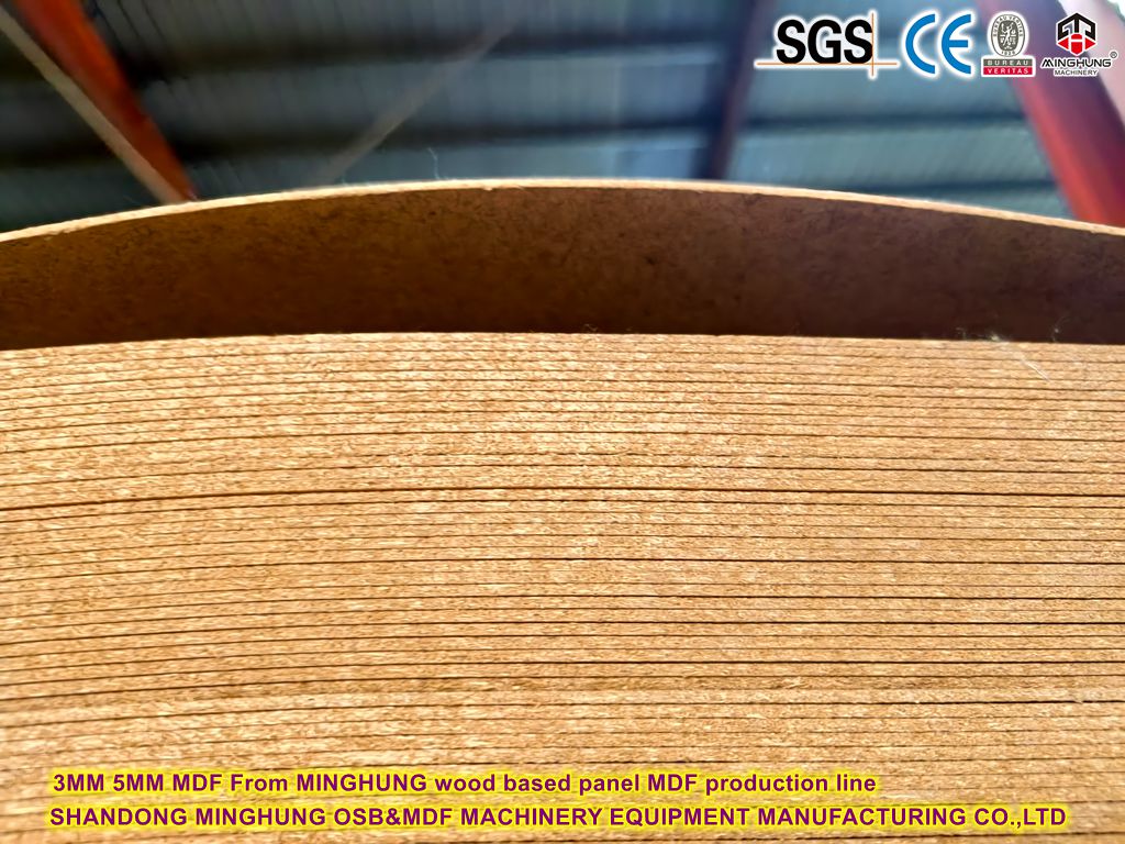 MINGHUNG ahşap tabanlı panel MDF &uuml;retim hattından 3mm 5mm mdf