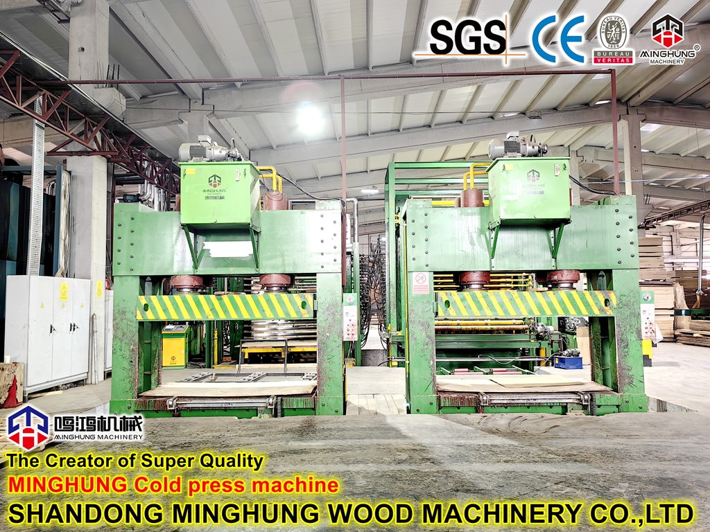 Kontrplak Üretimi için 500t 600t Soğuk Pres Ağaç İşleme Makinesi