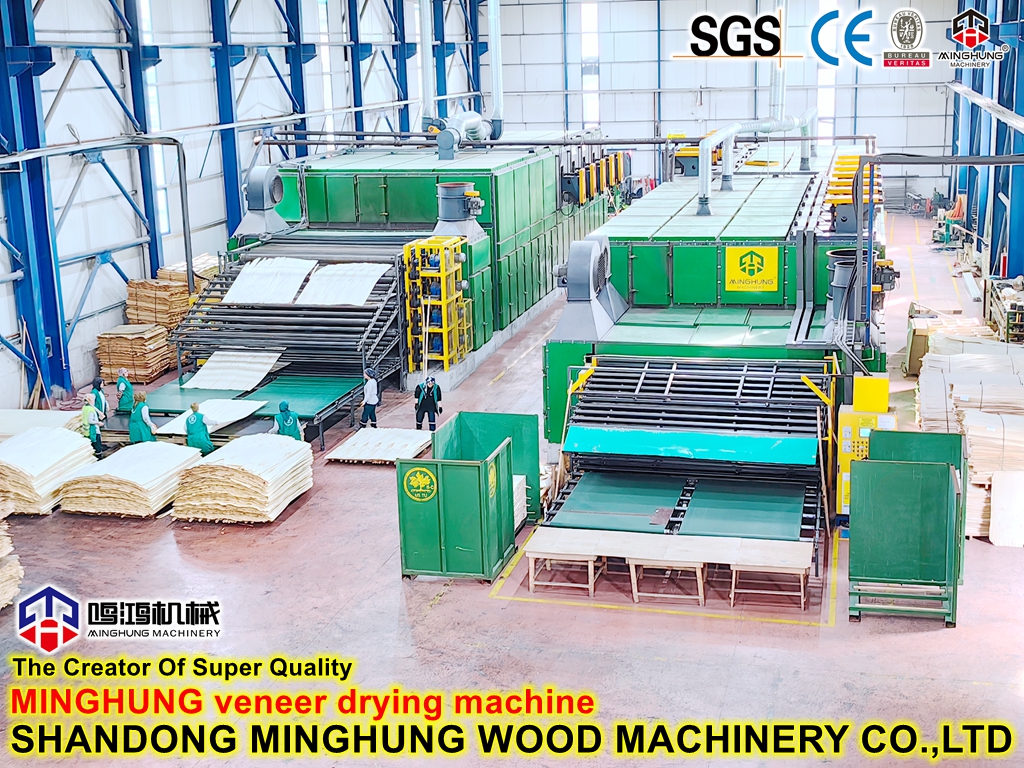 Çin Minghung Kontrplak Yapma Makineleri Üreticisi: Çekirdek Kaplama Üretim Hattı için Çekirdek Kaplama Rulo Örgü Kurutma Makineleri 